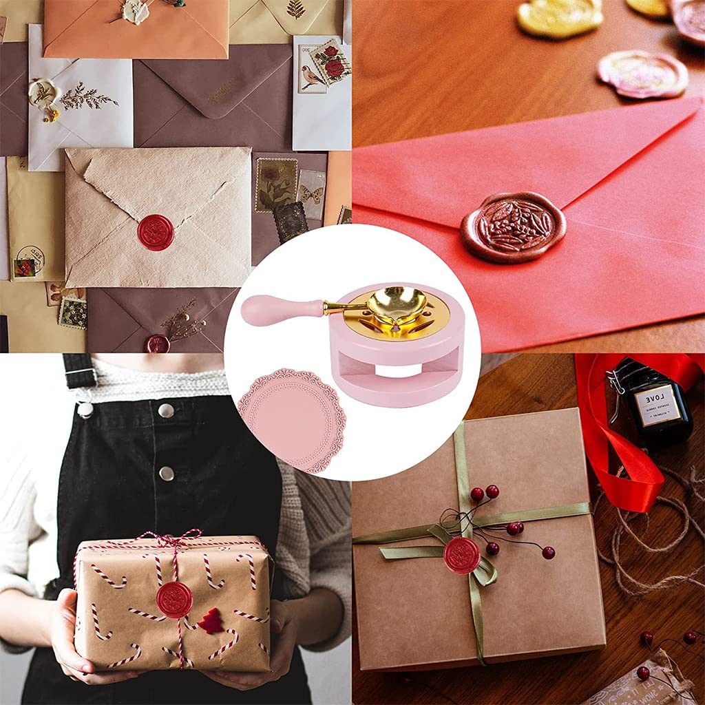 HASTHIP Wax Seal Kit with Wax Seal Furnace, Wax Seal Spoon and Wax Seal Silicone Pad for Melting Wax Seal Beads or Sealing Wax Sticks, Wax Melting Furnace Tool for Wax Envelope (Pink) HASTHIP Wax Seal Kit with Wax Seal Furnace, Wax Seal Spoon and Wax Seal Silicone Pad for Melting Wax Seal Beads or Sealing Wax Sticks, Wax Melting Furnace Tool for Wax Envelope (Pink)